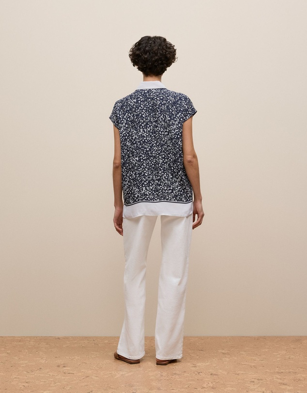 Trenery - Carraway Cap Sleeve Blouse in Night Sky