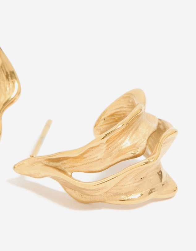 Lovisa - Waterproof Gold Plated Stainless Steel Molten Effect Hoop Earrings