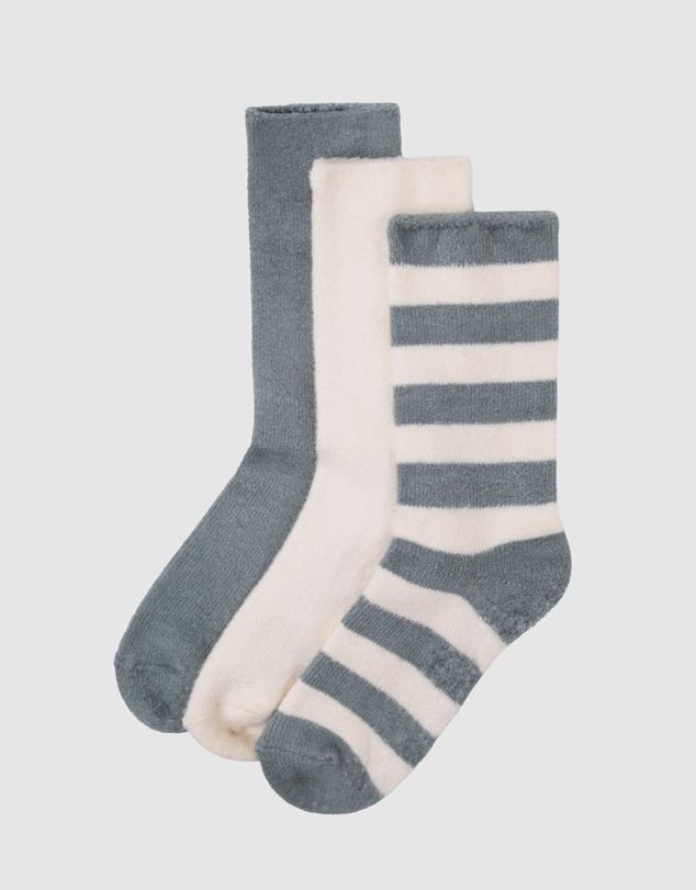 Bamboozld - 3 Pack Fluffy Bamboo Lounge Bed Crew Socks