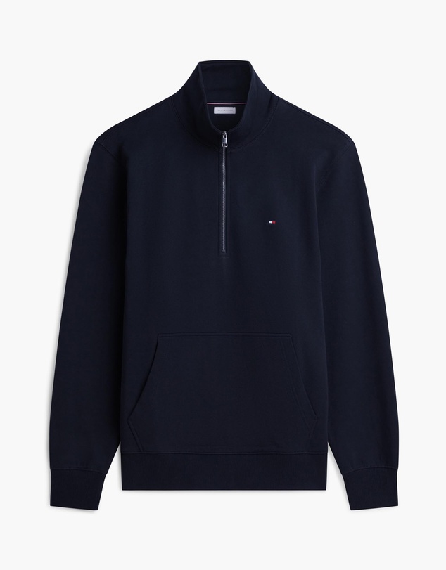 Tommy Hilfiger - Flag Embroidery Terry Quarter-Zip Jumper