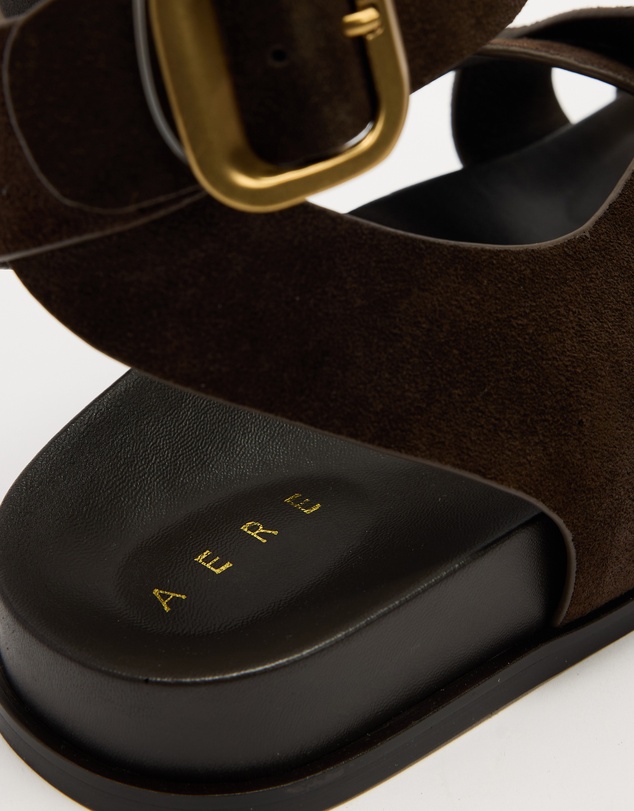AERE - Leather Crossover Footbed Sandals