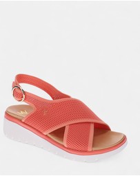 Mia Vita - Celia Wedge Sandal - Coral