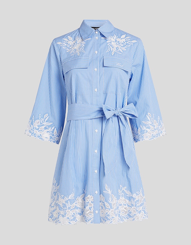 Karl Lagerfeld - Cut-Out Embroidery Shirt Dress