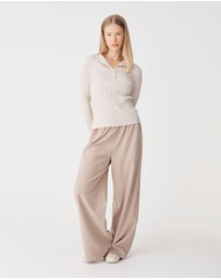 Forcast - Inez Mock Neck Henley Knit