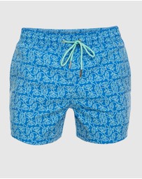 Tolu Australia - Boardshorts with Pale Blue Fishes