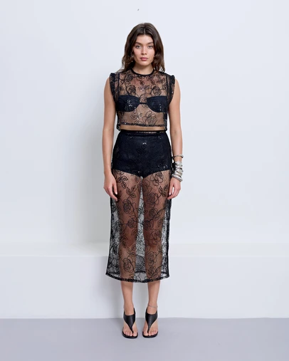 PFEIFFER - Riki Lace Skirt Black