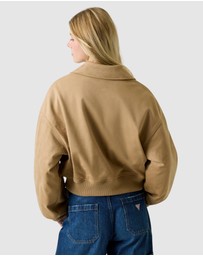 GUESS - GUESS JEANS Faux Suede Bomber Jacket