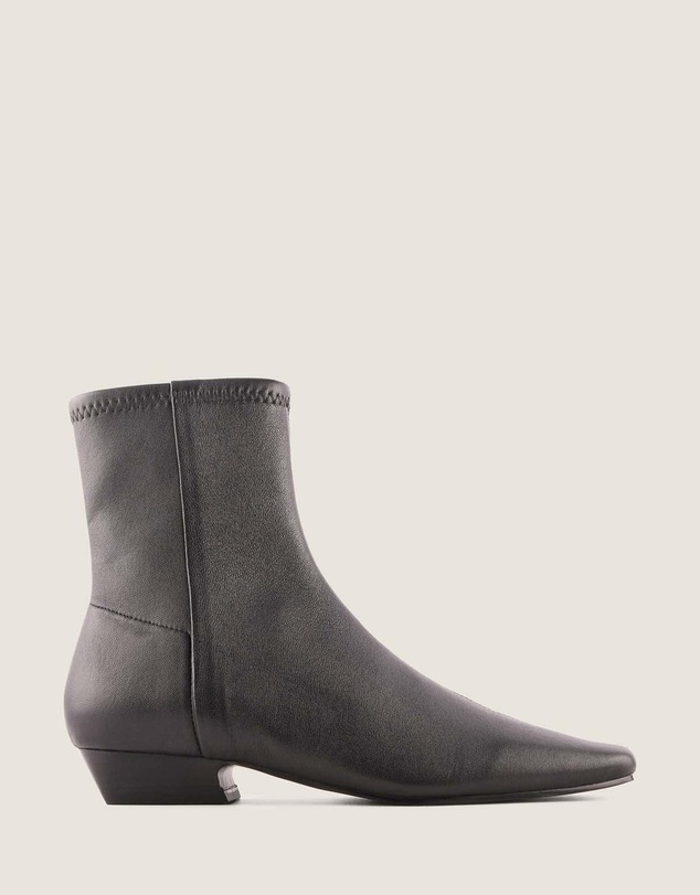Shelly Shen - Carmen Heel Ankle Boots Black Leather