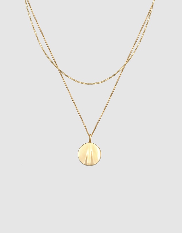 Elli Jewelry - Wave Platelet Layer Necklace in Gold-Plated 925 Silver