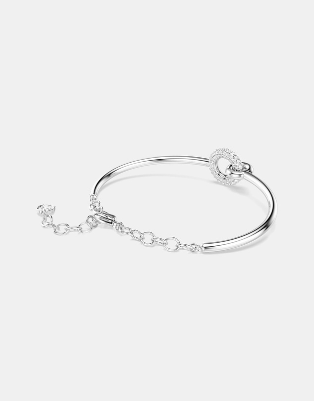 Swarovski - Dextera Bangle, Round Cut, White, Rhodium Plated