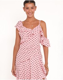 Petal & Pup - Adelina Maxi Dress - Pink Polka Dot