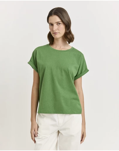 Toorallie - Roll Sleeve Organic Cotton Tee