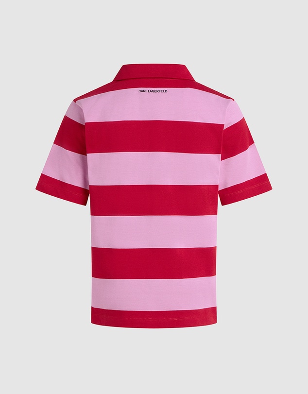Karl Lagerfeld - Ikon Patch Stripe Short Sleeve Polo Shirt