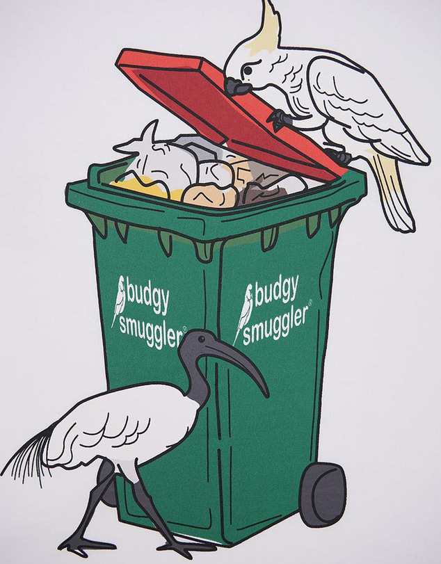Budgy Smuggler - Heavyweight White Tee in Bin Day