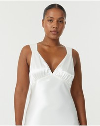 Third Form - Satin Gather Bra Bias Slip Dress
