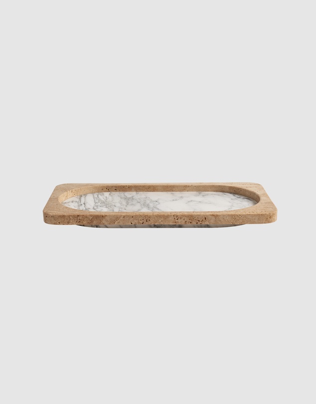 Greg Natale - Caldera Tray Arabescato & Travertine