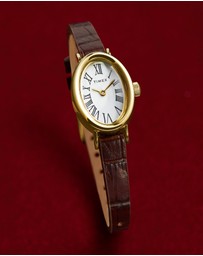 TIMEX - Women's Cavatina Gold-tone Case with Brown Strap