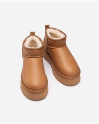 Ozwear Connection Uggs - Ugg Classic Platform Ultra Mini Boot (Oiled Leather) (4.5cm)