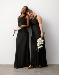 Six Stories - Cowl Front Satin Bridesmaid Dress