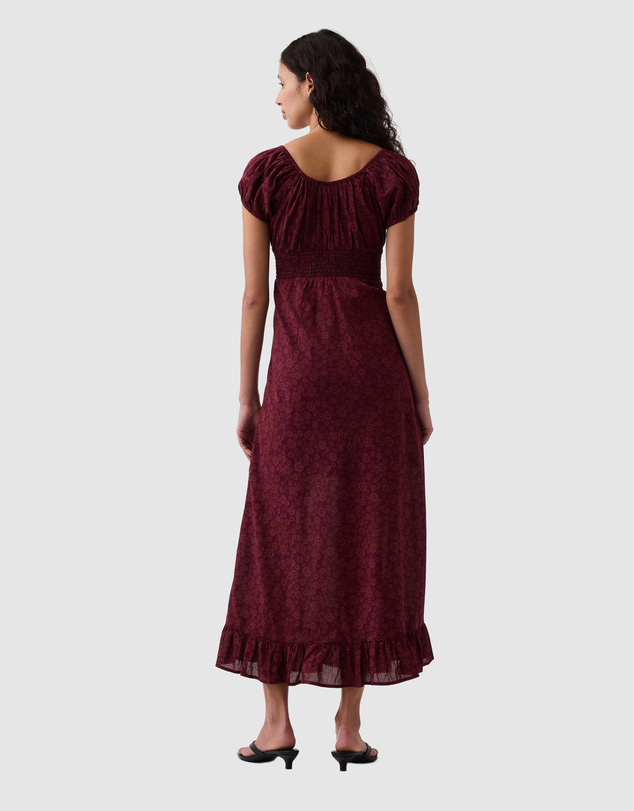 GAP - SS V-Neck Button Maxi Dress