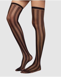High Heel Jungle - Crue Striped Thigh High Sock