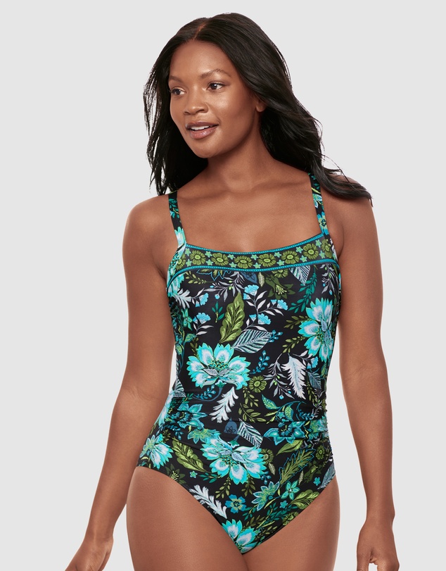 Miraclesuit Swimwear  - Florica Kara Underwired Square Neck Shaping Swimsuit