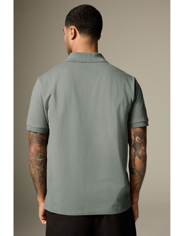 NEXT - Short Sleeve Cuban Collar Pique Polo Shirt