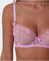 Bras N Things - Enchanted Cherry Blossom Avenue Underwire Bra-Lilac / Pink
