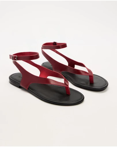 AERE - Daisy Leather Thong Sandals - Women's
