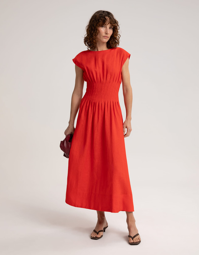 Sportscraft - Ariana Pintuck Linen Dress