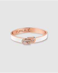 Furla - Furla Arch Double Rose Gold Tone & White Bangle