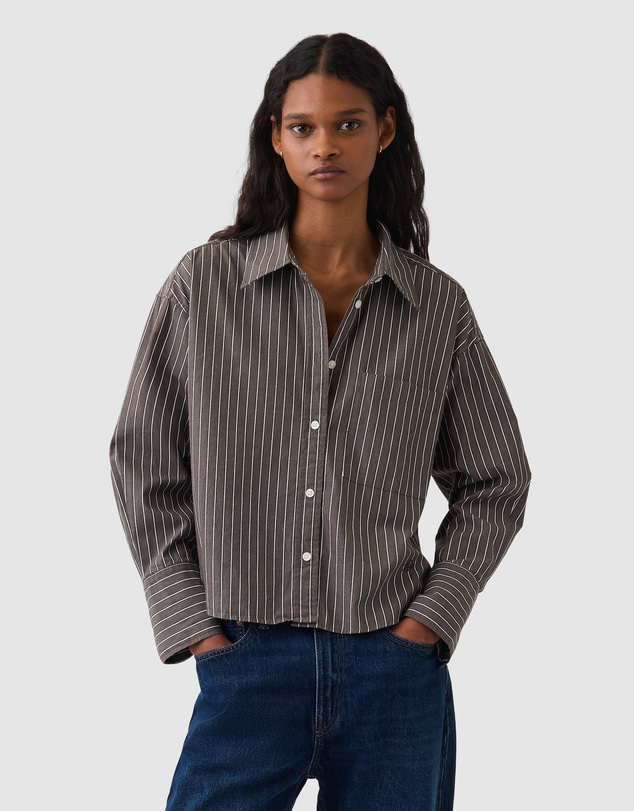 GAP - LS Swing Crop Shirt