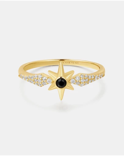 Ania Haie - Ania Haie Gold Black Onyx Star Ring