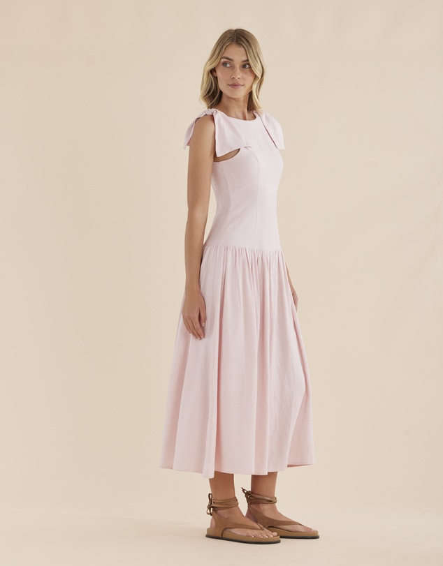 Amelius - Mavie Bow Linen Maxi Dress