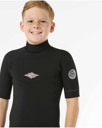 Rip Curl - Boys Dawn Patrol Short Sleeve 2mm Back Zip Spring Suit Wetsuit