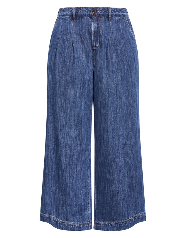 City Chic - Plus size Freya Oversized Wide Leg Jean - mid wash