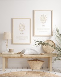 Olive et Oriel - Aquarius Celestial Zodiac Art Print A3