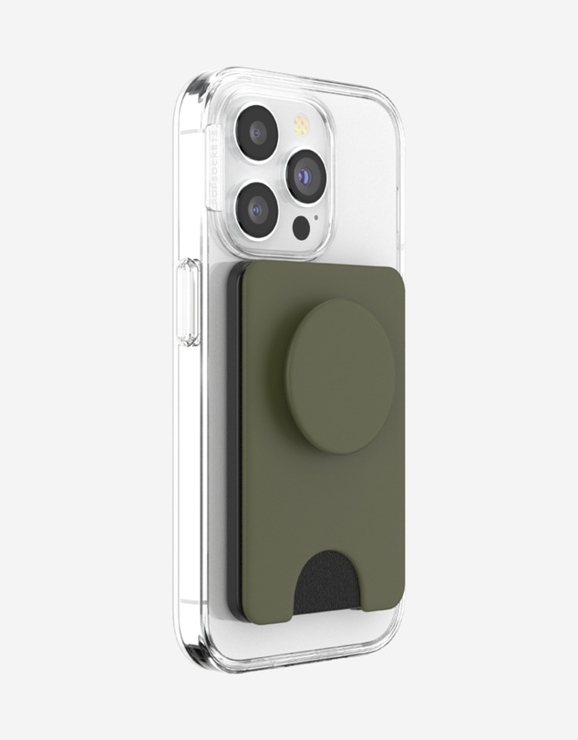 PopSockets - PopWallet+ MagSafe Softgoods Phone Wallet Card Holder+ Magnetic Adapter Ring