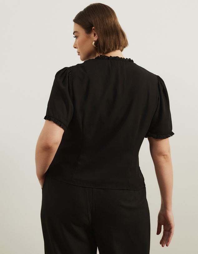 Atmos&Here Curvy - Meadow V-Neck Ruffle Blouse