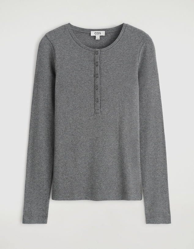 COS - Long-Sleeved Henley Top