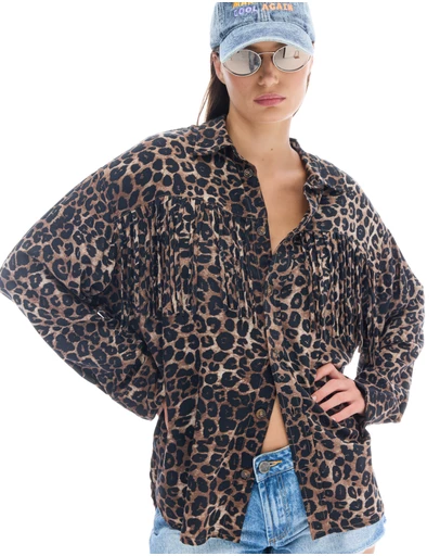 THE TALES - Ibiza Animal Fringed Long Sleeve Shirt