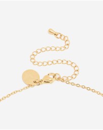 Lovisa - Waterproof Gold Plated Stainless Steel December Cubic Zirconia Blue Birthstone Necklace & Earrings Set