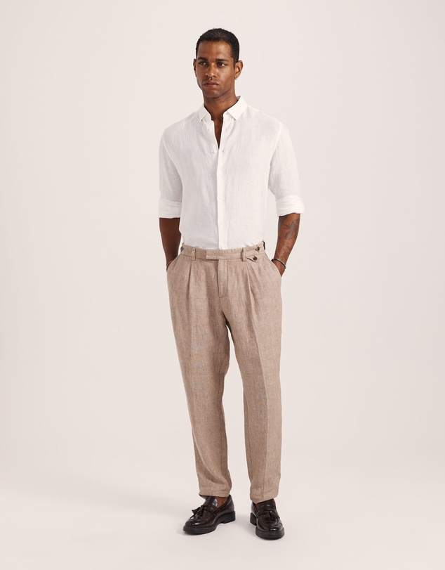 SABA - Wade Pleat Front Linen Pant