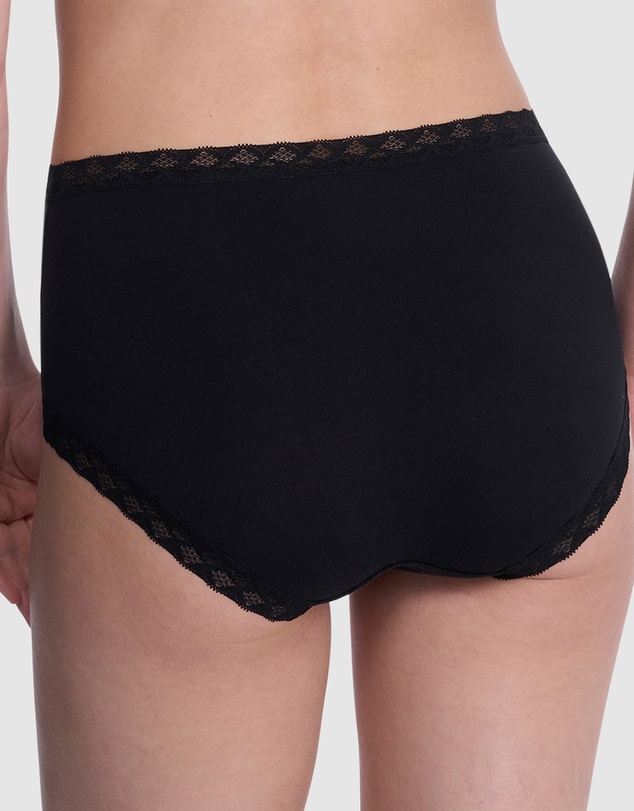 Natori - Bliss Lace Trim Pima Cotton High Waist Full Brief
