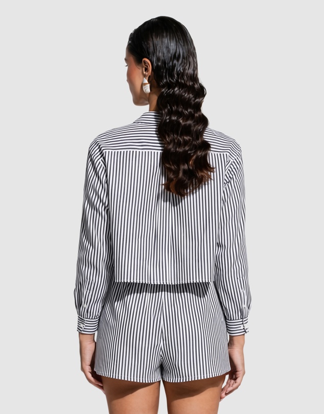 GINIA - Franca Stripe Crop Shirt