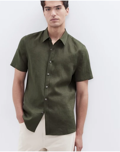 UNISON - Linen S/S Regular Fit Shirt