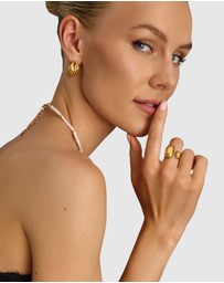 Nialaya Jewellery - Chunky Cuff Ring in Gold