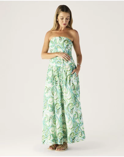 MOS The Label - Tara Print Strapless Dress