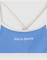 Zulu & Zephyr Mini - Mini Stripe Rib Logo Bikini Top - Kids