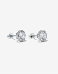 Michael Hill - Round Brilliant Cubic Zirconia Halo Stud Earrings in Sterling Silver